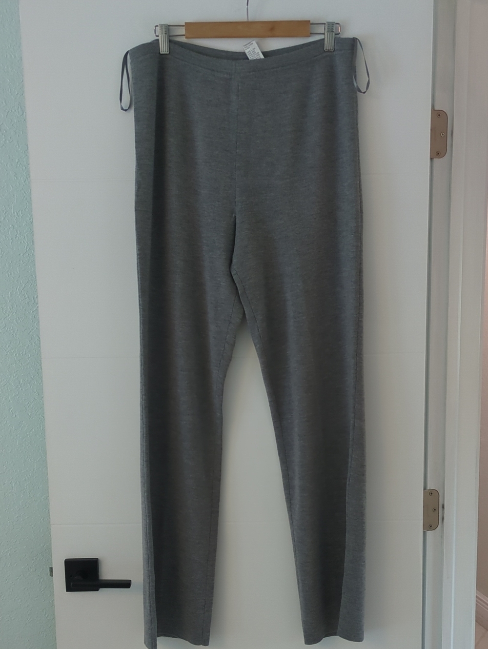 Jones New York Vintage Merino Wool Women's Grey Knit Wide-Leg Pants Sz XL